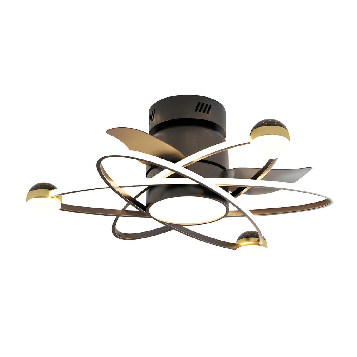 Creative Geometric Ring Ceiling Fan with Multi-Lights Image - 9