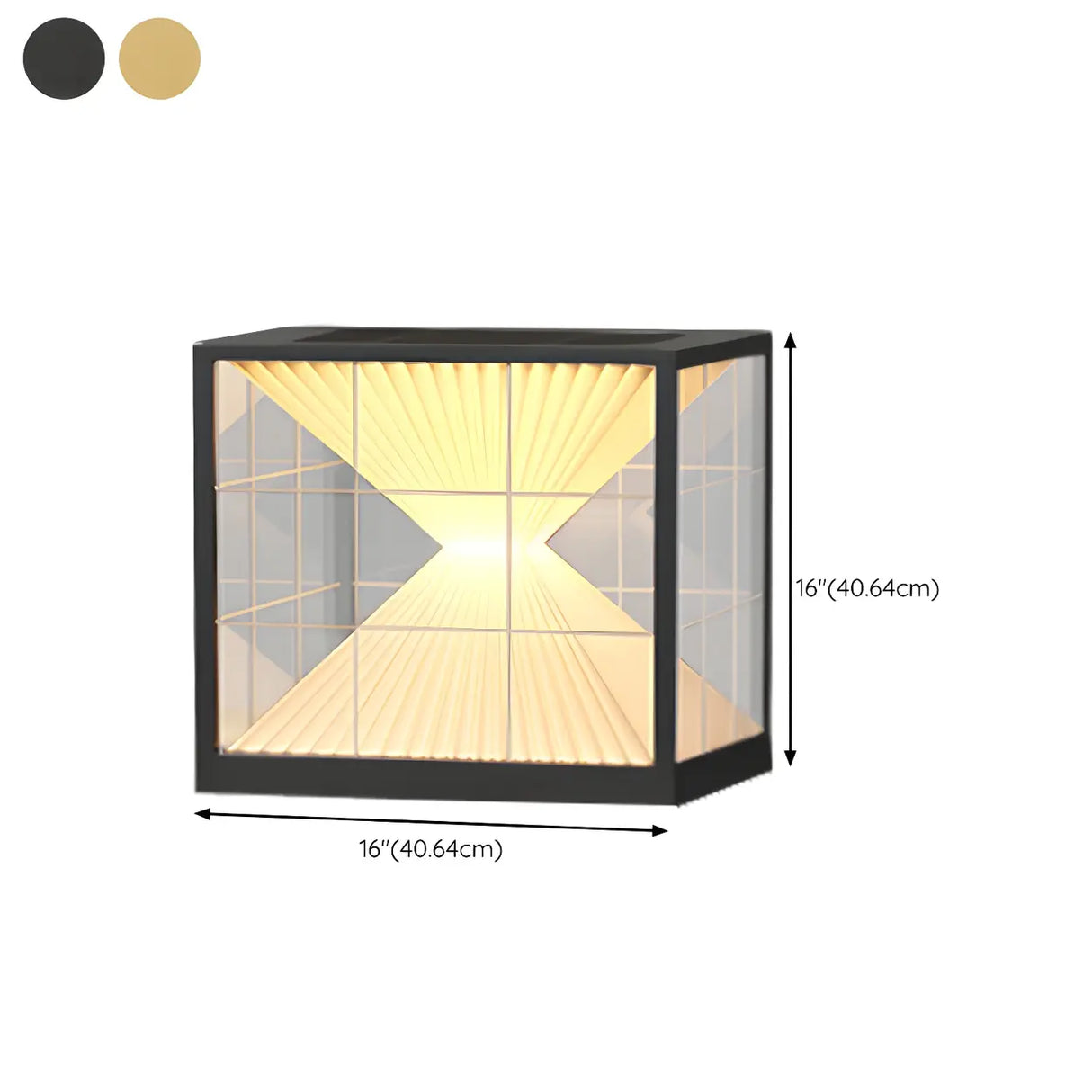 Creative Hourglass Cube Metal Outdoor Pillar Table Lamp