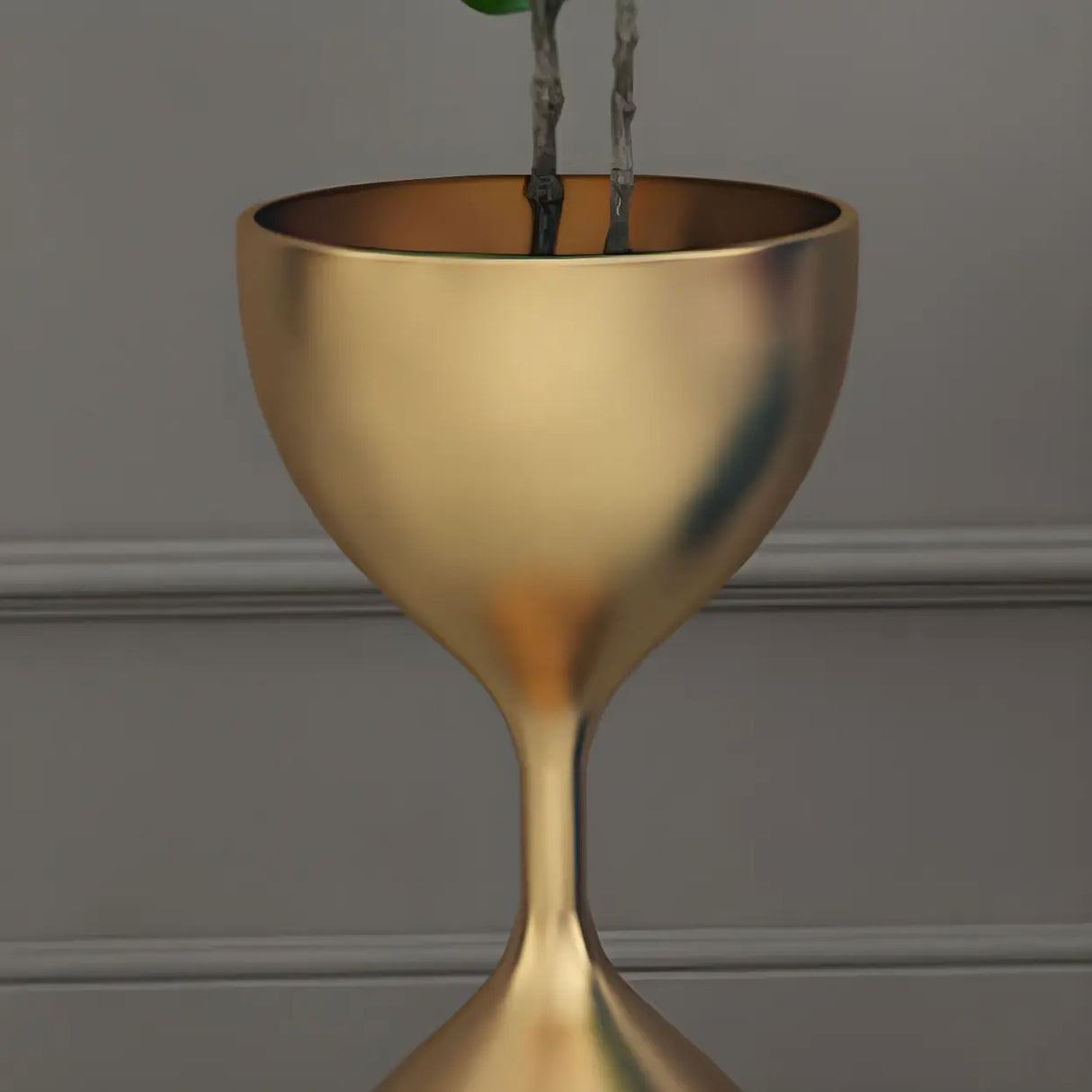 Creative Hourglass Iron Gold and Blue Plant Stand Set Image - 12
