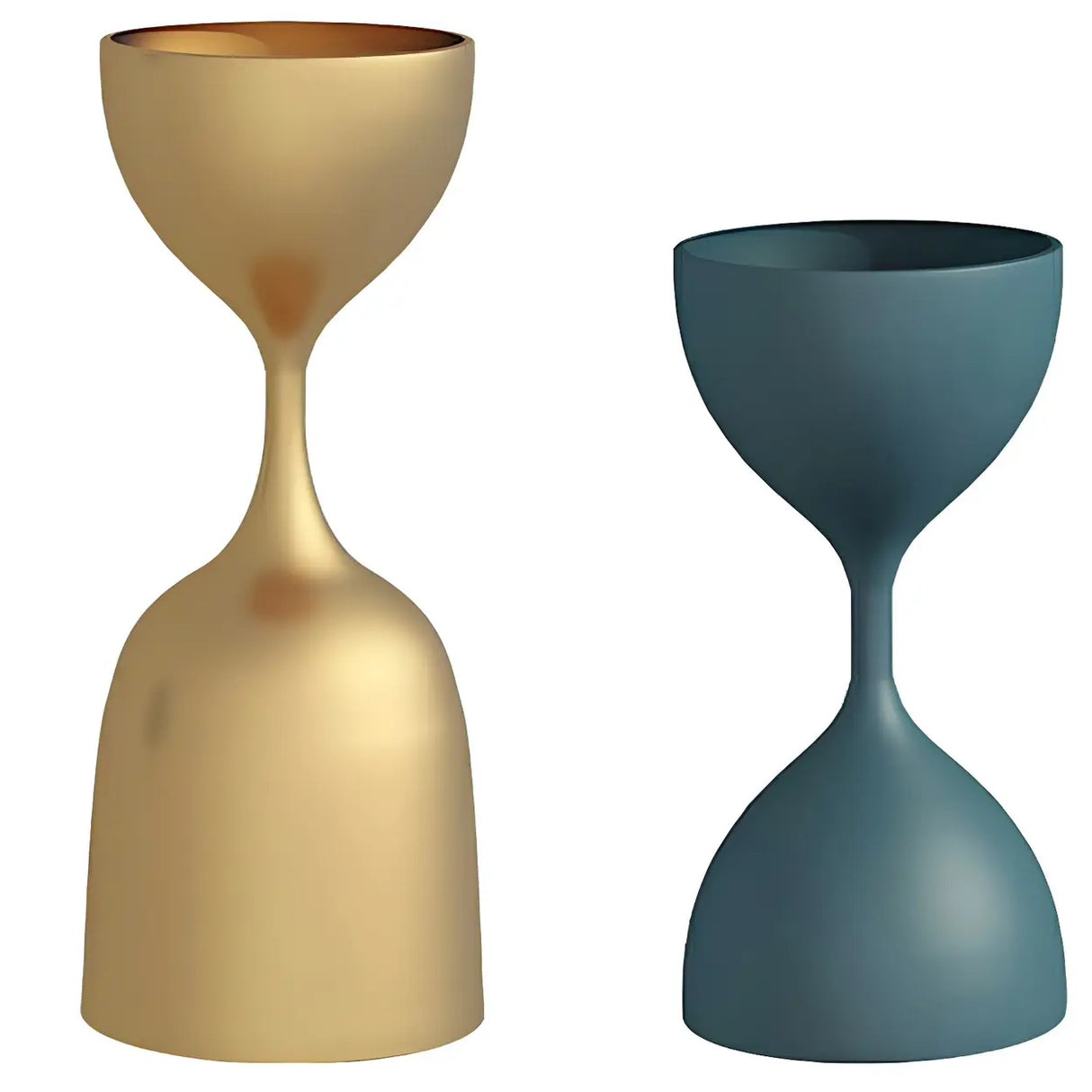 Creative Hourglass Iron Gold and Blue Plant Stand Set Image - 13