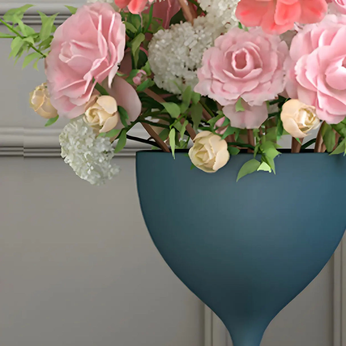 Creative Hourglass Iron Gold and Blue Plant Stand Set Image - 14