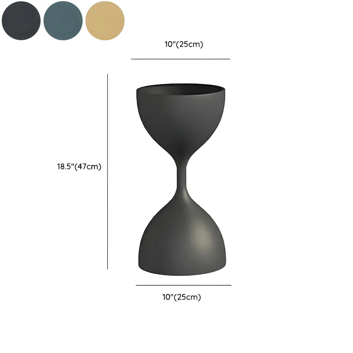 Creative Hourglass Iron Gold and Blue Plant Stand Set