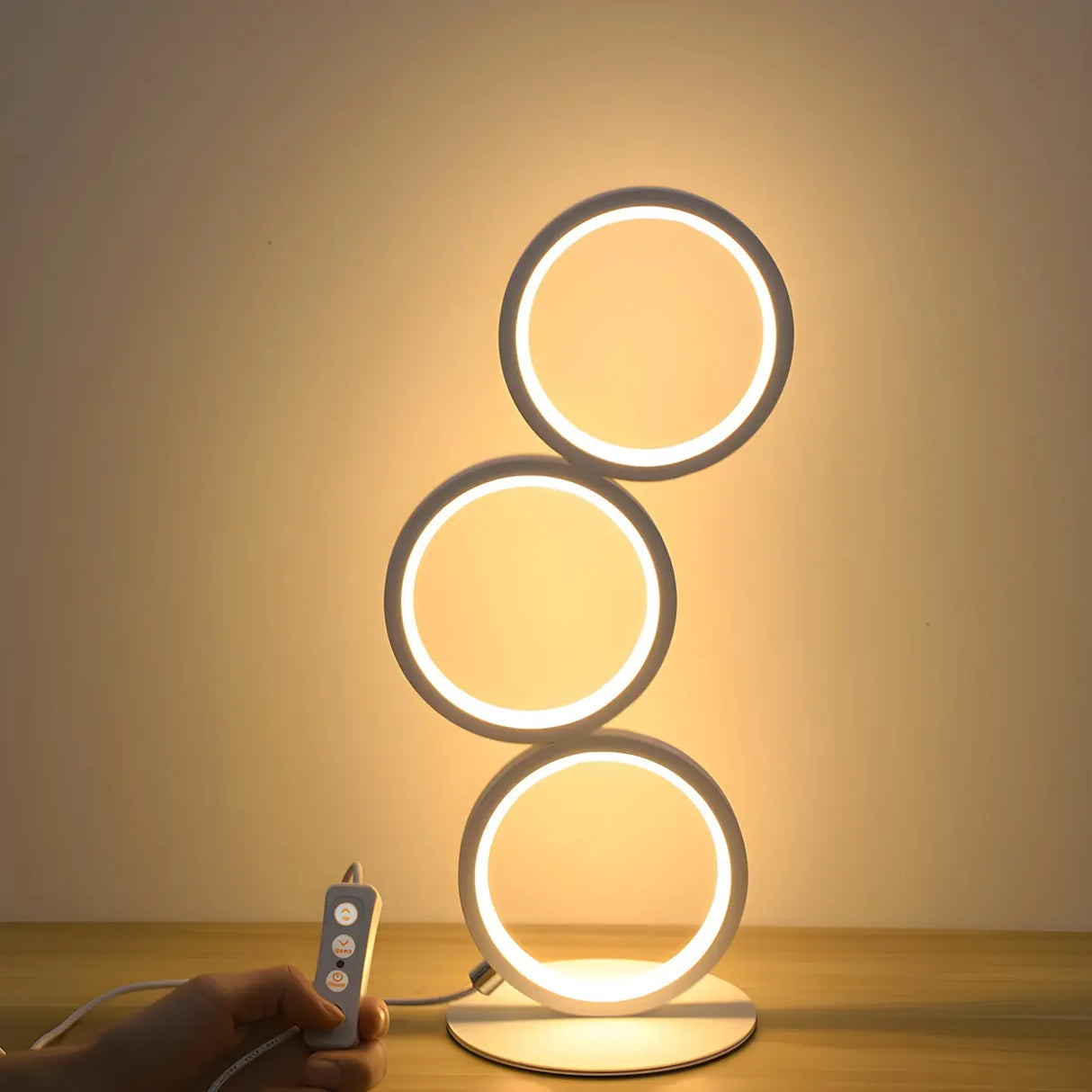 Creative Minimalist Ring LED 3-Light Night Table Lamp Image - 12