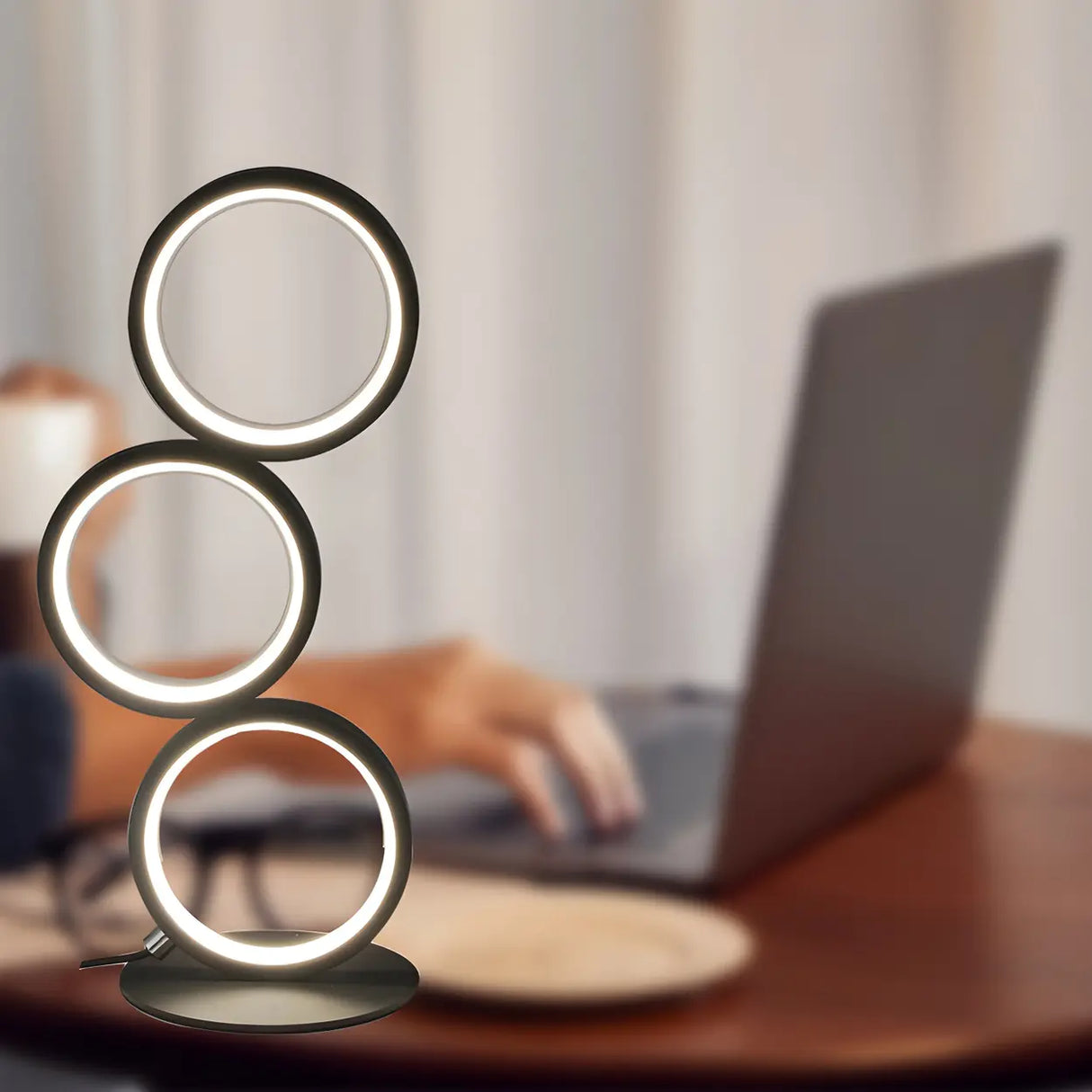 Creative Minimalist Ring LED 3-Light Night Table Lamp Image - 14