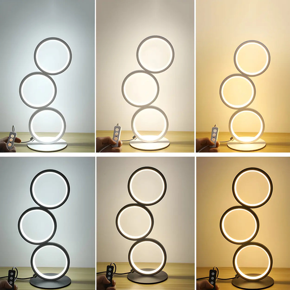 Creative Minimalist Ring LED 3-Light Night Table Lamp Image - 8
