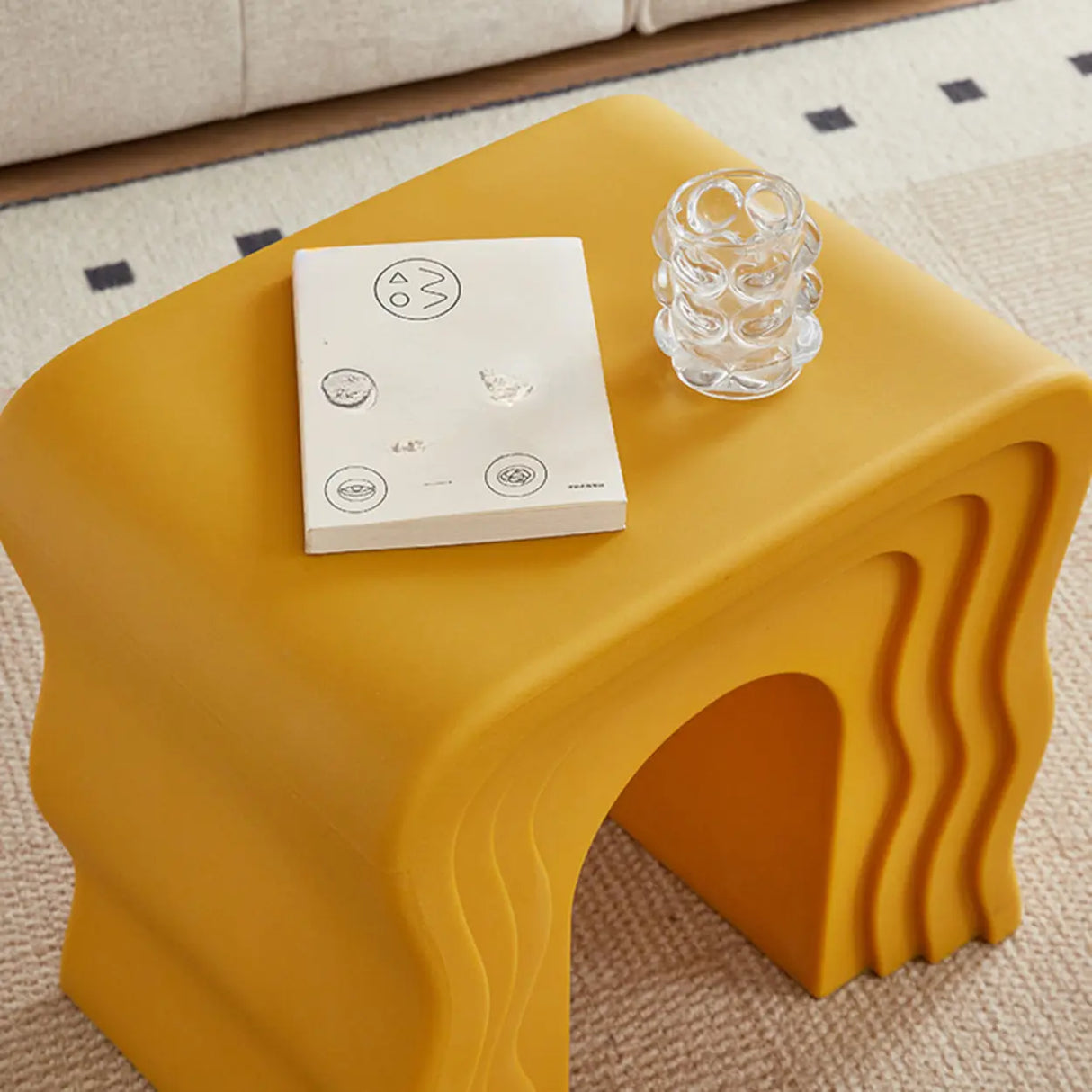 Creative Modern Rectangle Pink Acrylic Stool Side Table Image - 12