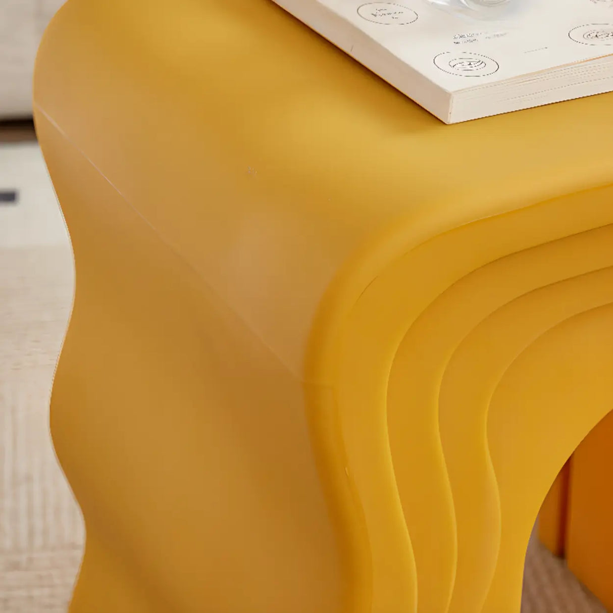 Creative Modern Rectangle Pink Acrylic Stool Side Table Image - 16