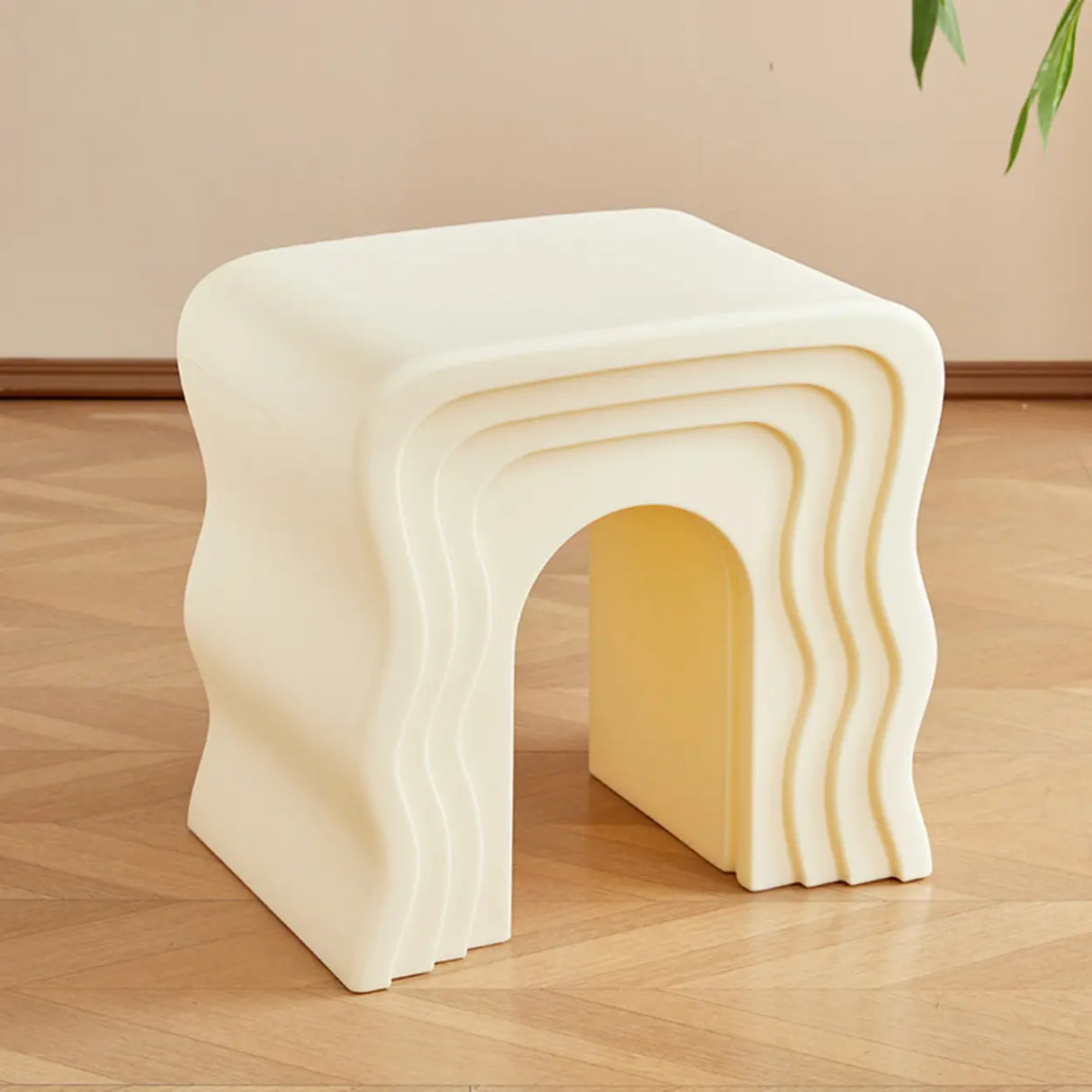 Creative Modern Rectangle Pink Acrylic Stool Side Table Image - 5