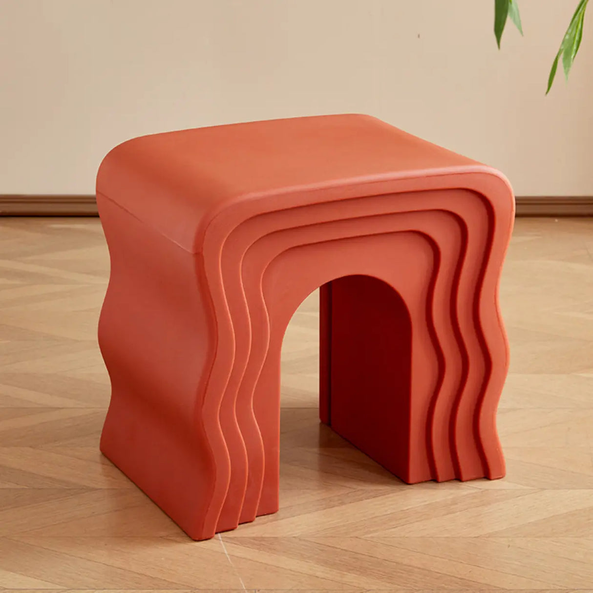 Creative Modern Rectangle Pink Acrylic Stool Side Table Image - 9