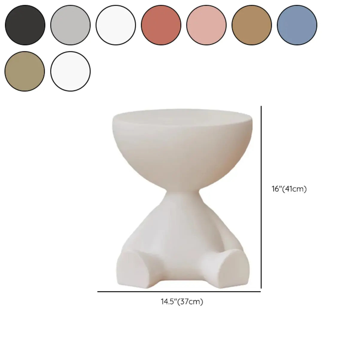 Creative Off-White Acrylic Short Height Flat Head End Table