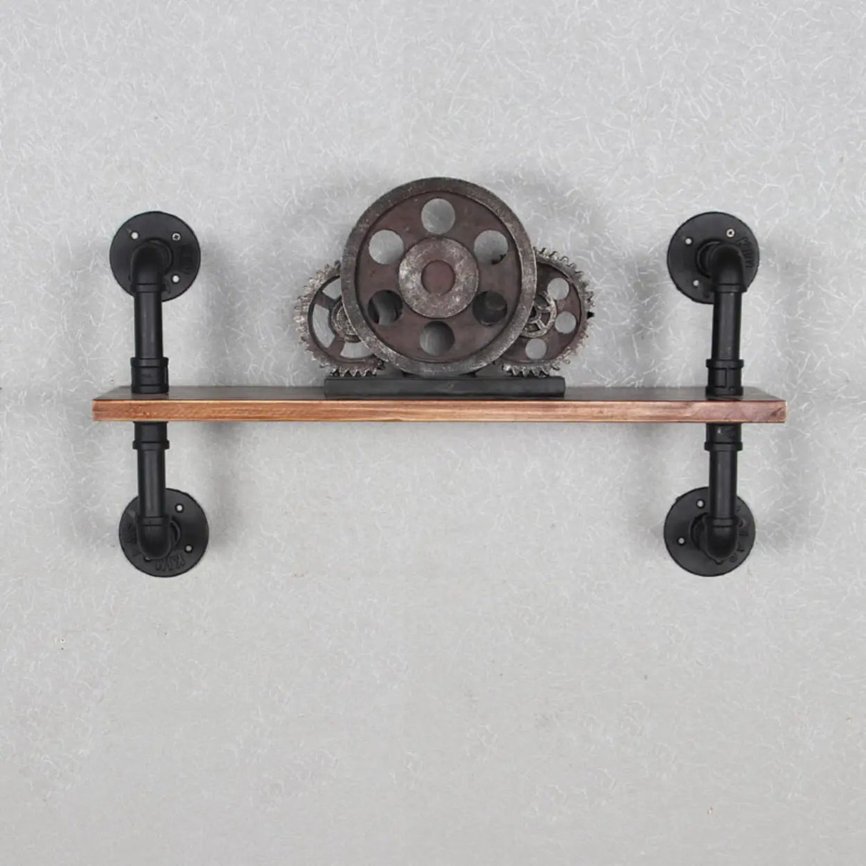 Creative Pipe Wall-Mounted Open Shelf Metal Bookshelf Image - 1