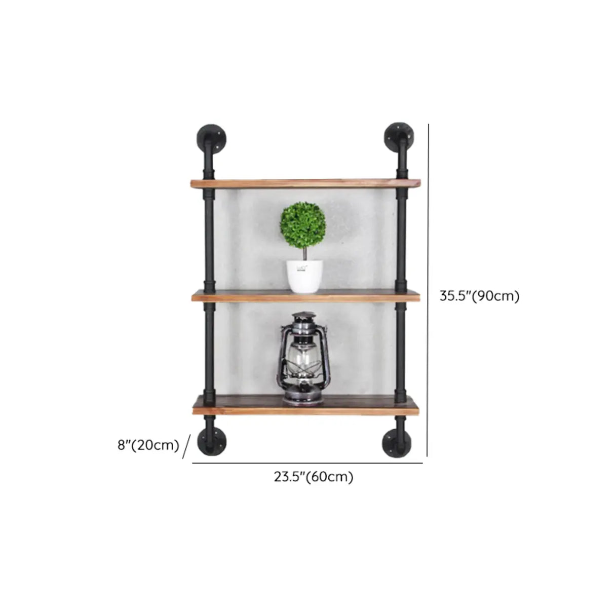Creative Pipe Wall-Mounted Open Shelf Metal Bookshelf Image - 18