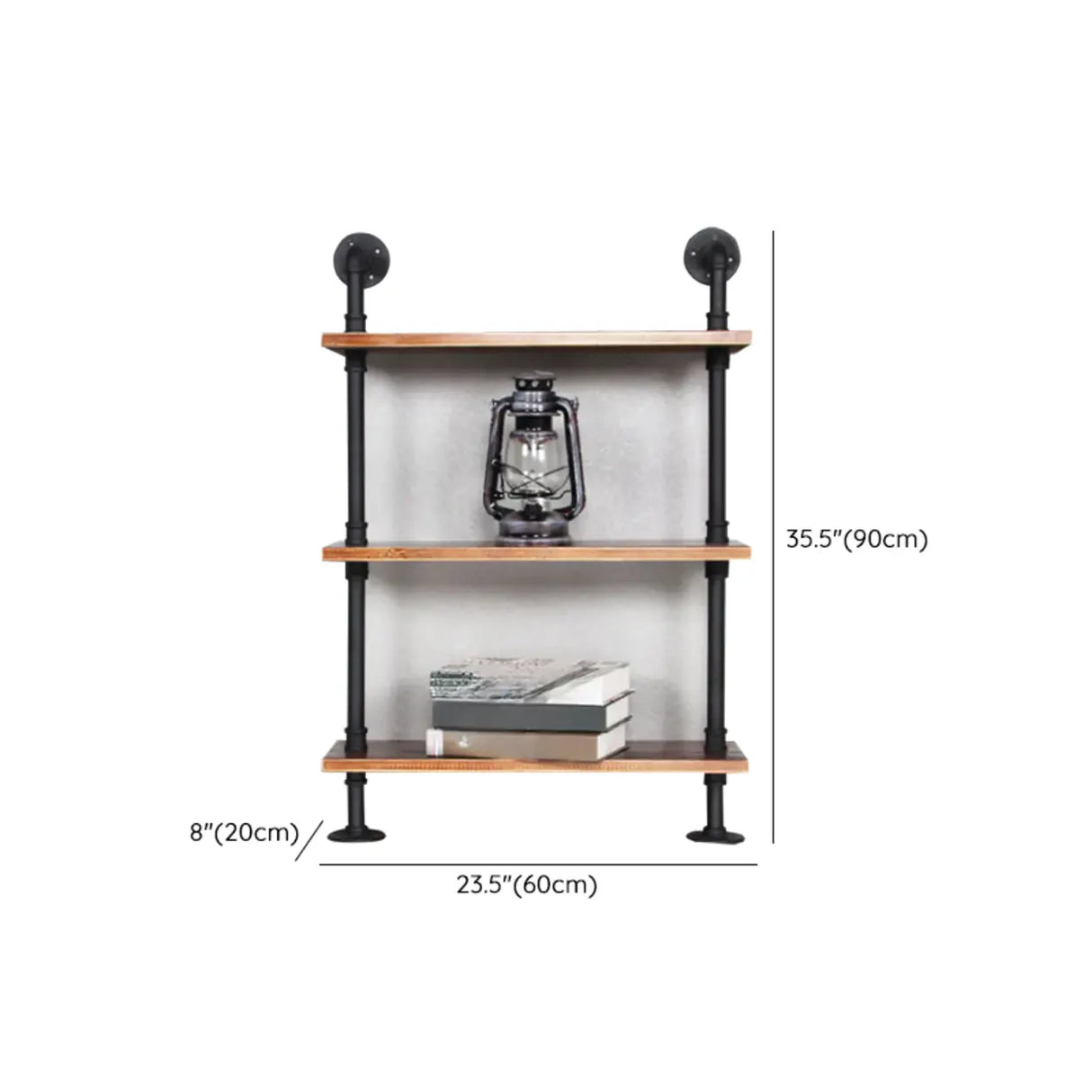 Creative Pipe Wall-Mounted Open Shelf Metal Bookshelf Image - 19
