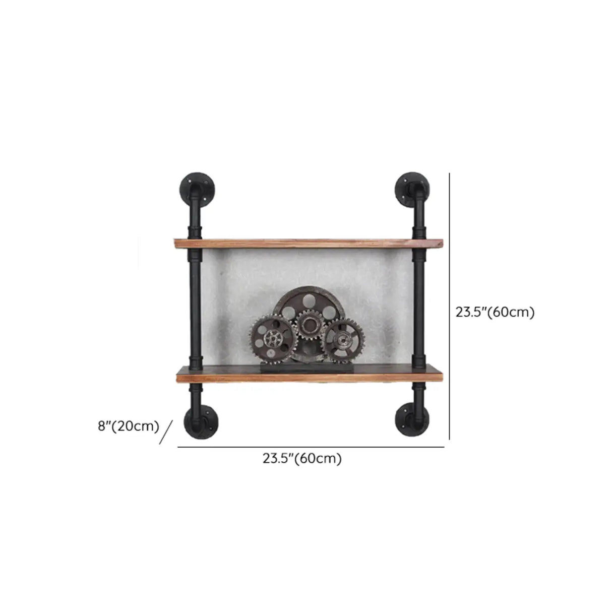 Creative Pipe Wall-Mounted Open Shelf Metal Bookshelf Image - 20