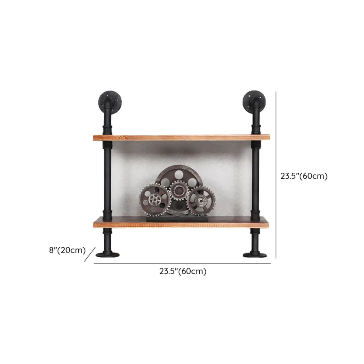 Creative Pipe Wall-Mounted Open Shelf Metal Bookshelf Image - 21