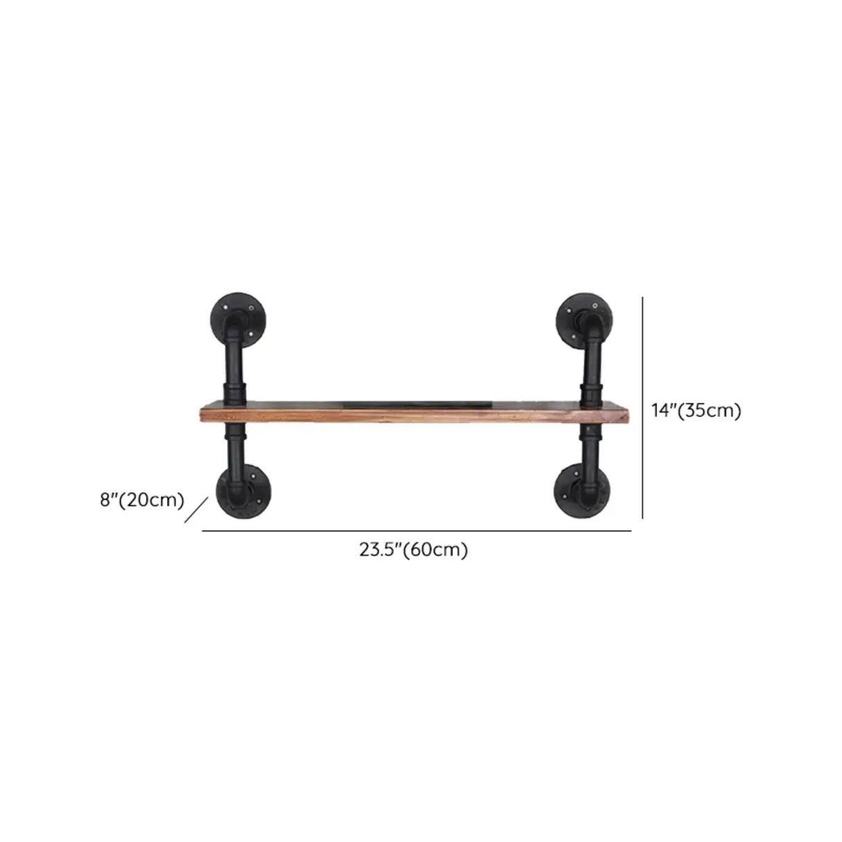 Creative Pipe Wall-Mounted Open Shelf Metal Bookshelf Image - 24