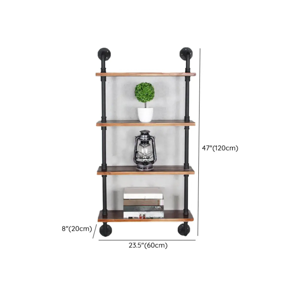 Creative Pipe Wall-Mounted Open Shelf Metal Bookshelf Image - 25