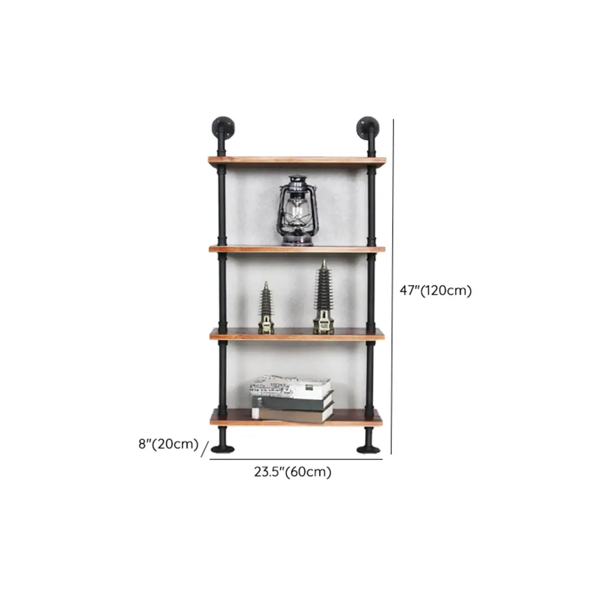 Creative Pipe Wall-Mounted Open Shelf Metal Bookshelf Image - 26
