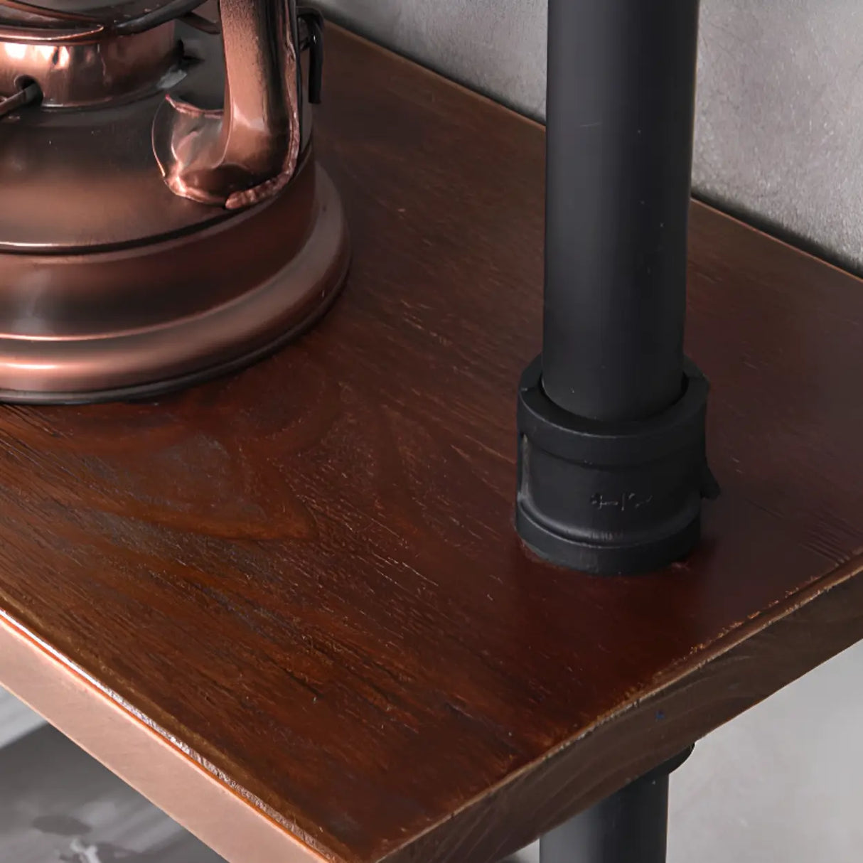 Creative Pipe Wall-Mounted Open Shelf Metal Bookshelf Image - 7