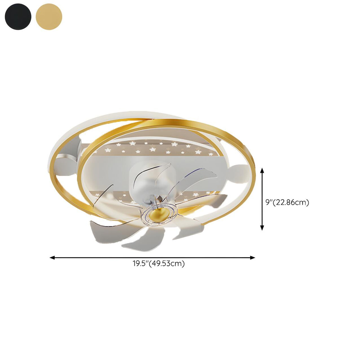 Creative Rectangular Geometric Ceiling Fan with Light