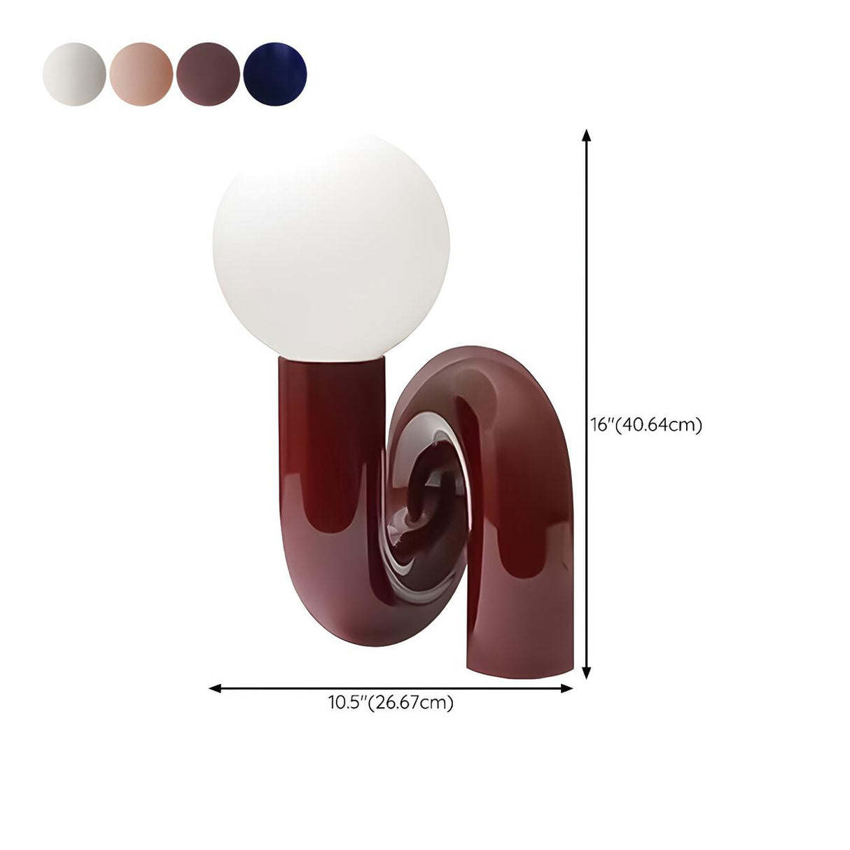 Creative Red Resin Ball Glass Lampshade Table Lamp