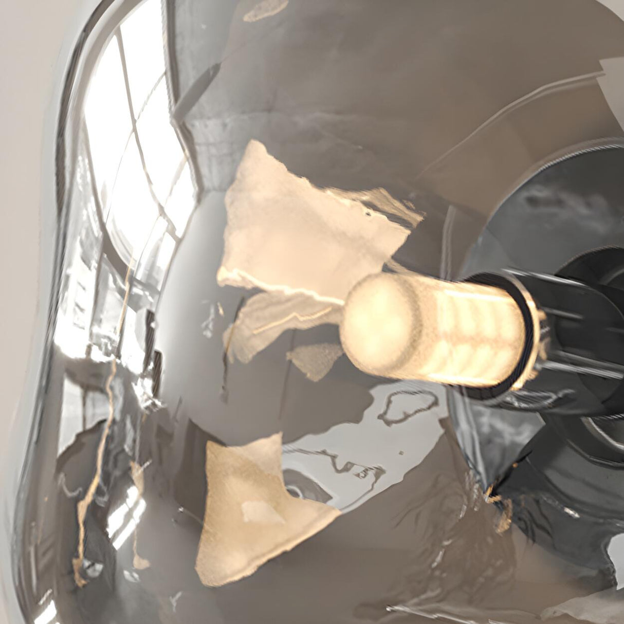 Creative Rock-Shaped Chrome Glass Wall Sconce Light Image - 18