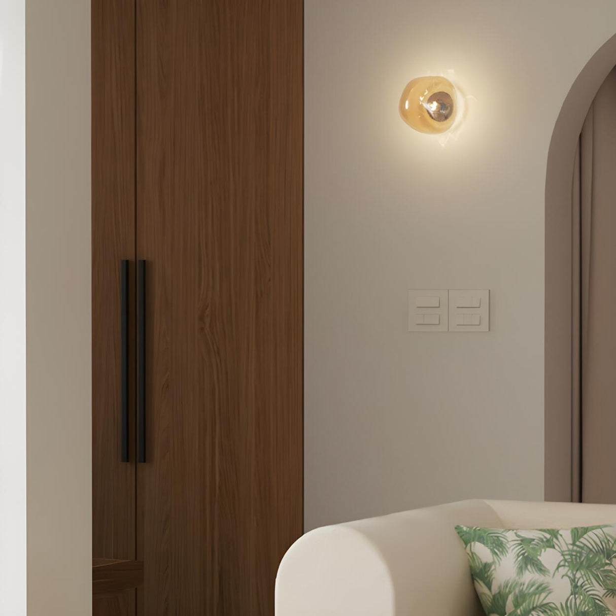 Creative Rock-Shaped Chrome Glass Wall Sconce Light Image - 20