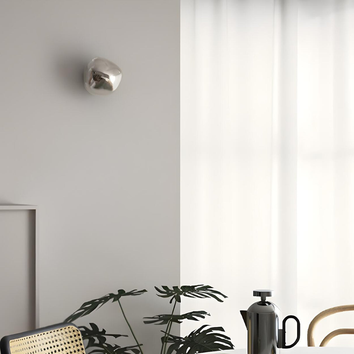 Creative Rock-Shaped Chrome Glass Wall Sconce Light Image - 21