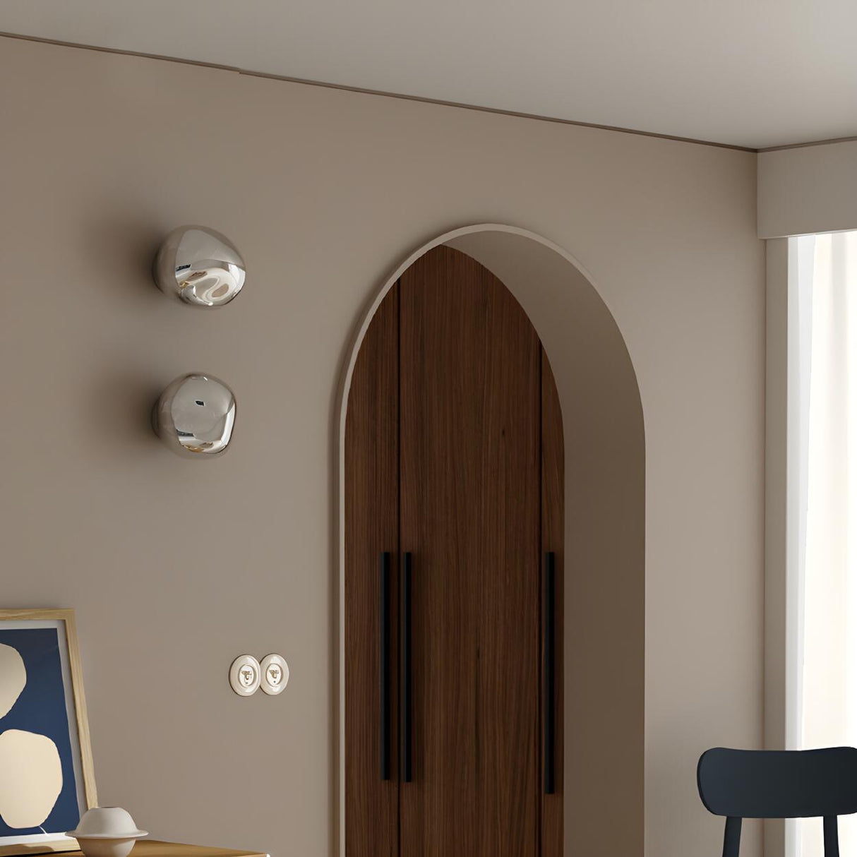 Creative Rock-Shaped Chrome Glass Wall Sconce Light Image - 22