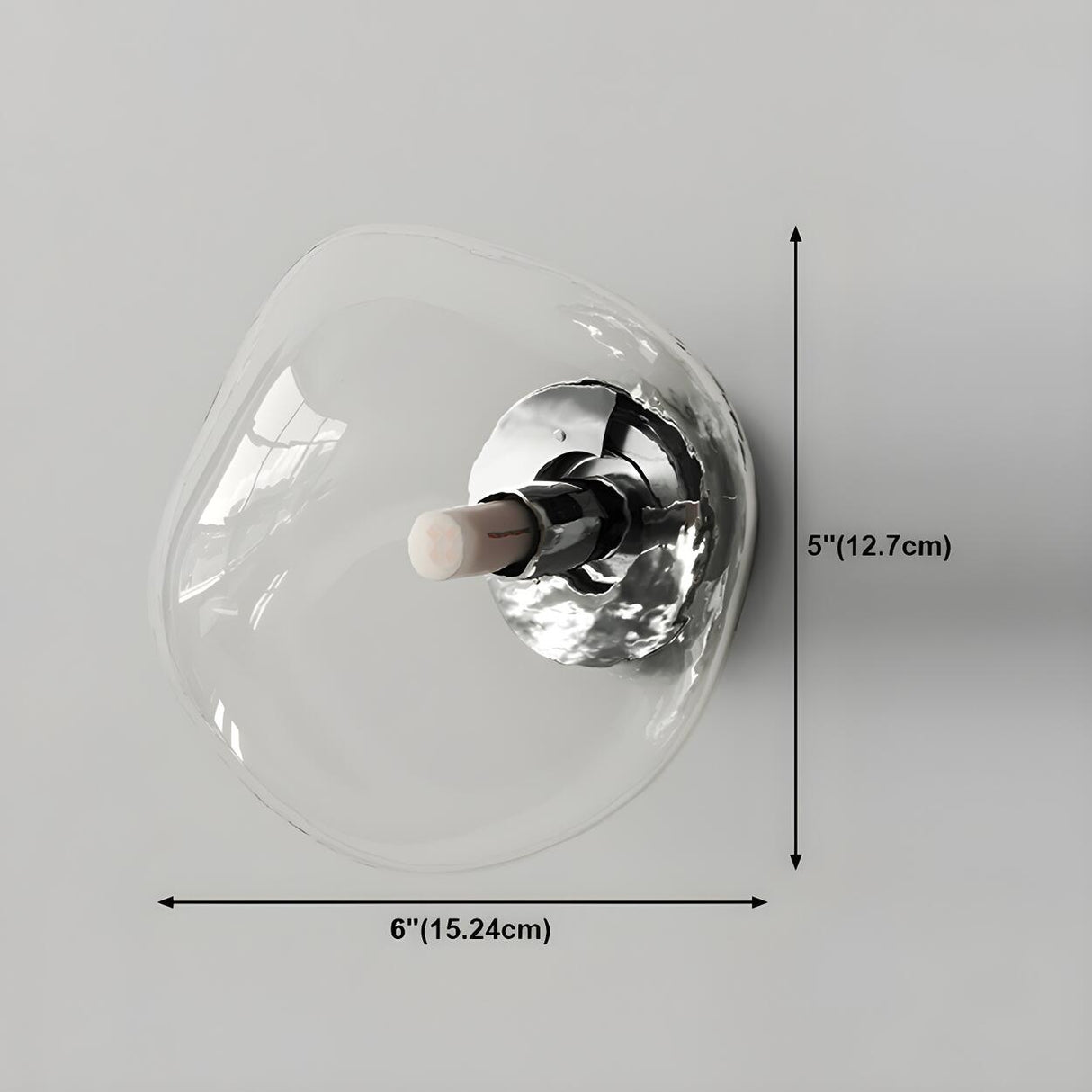 Creative Rock-Shaped Chrome Glass Wall Sconce Light Image - 27