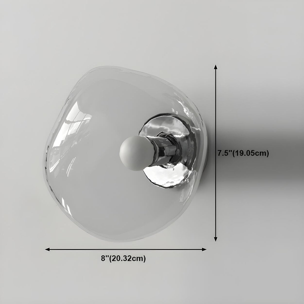 Creative Rock-Shaped Chrome Glass Wall Sconce Light Image - 28