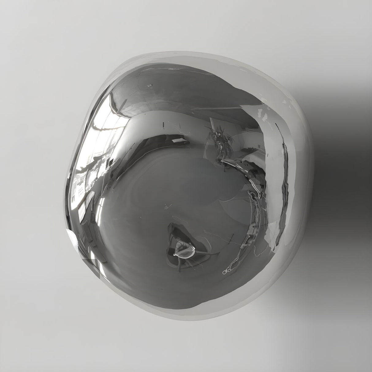 Creative Rock-Shaped Chrome Glass Wall Sconce Light Image - 4