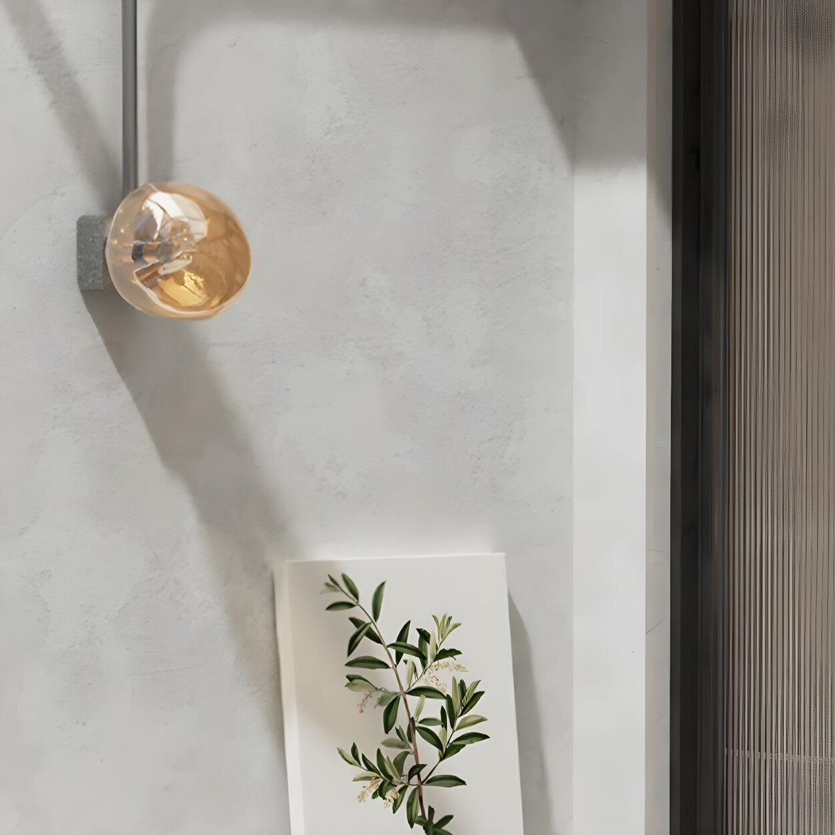 Creative Rock-Shaped Chrome Glass Wall Sconce Light Image - 5