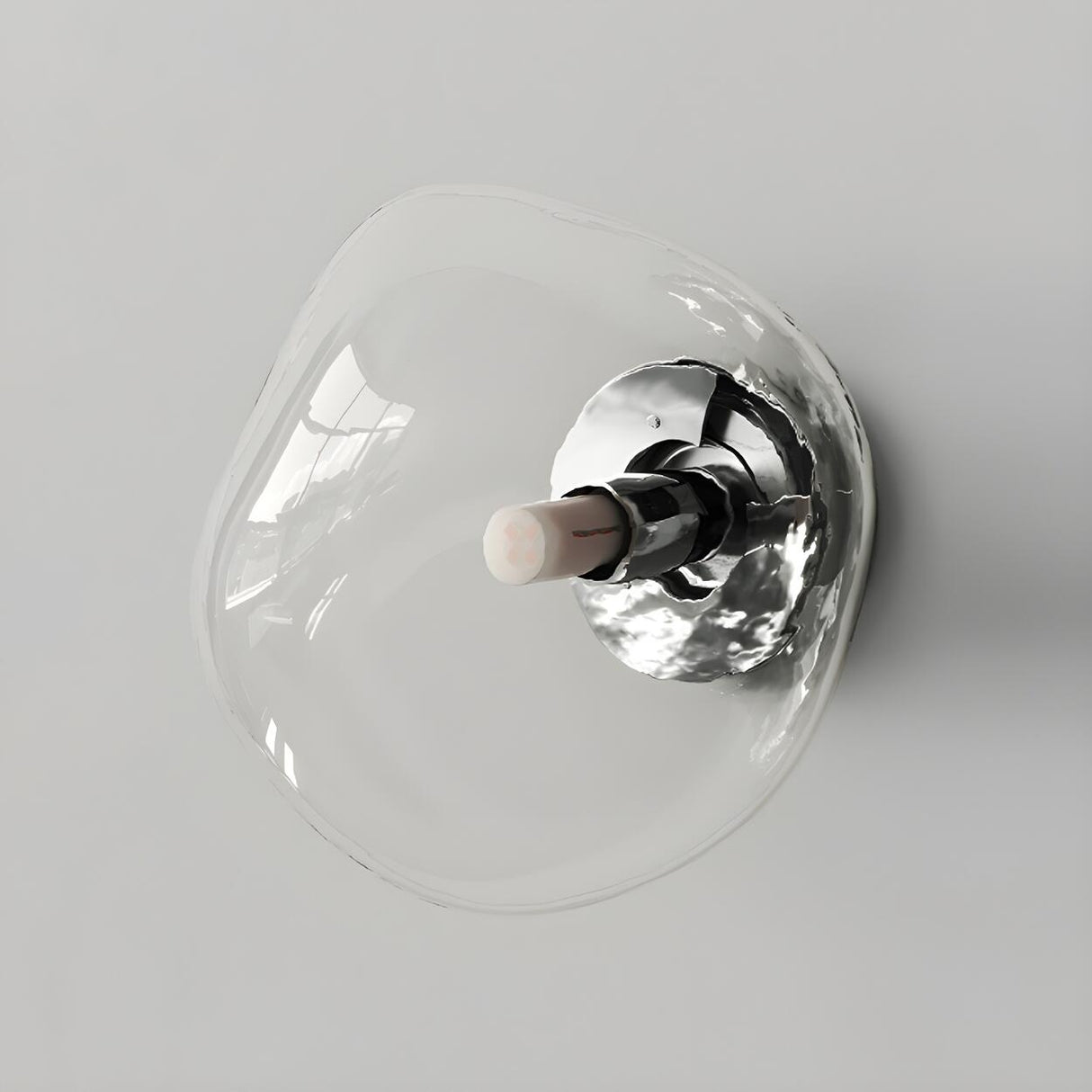 Creative Rock-Shaped Chrome Glass Wall Sconce Light Image - 6