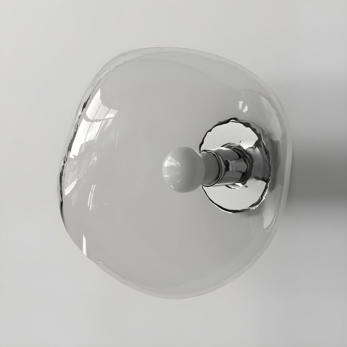 Creative Rock-Shaped Chrome Glass Wall Sconce Light Image - 9