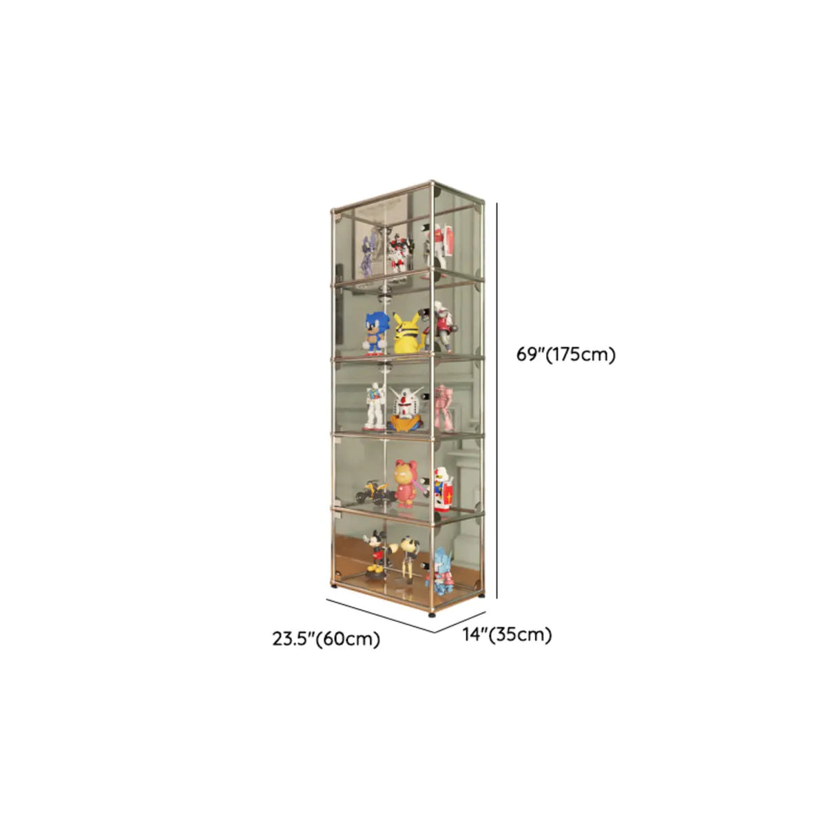 Creative Stainless Steel White Glass Display Cabinet Image - 36