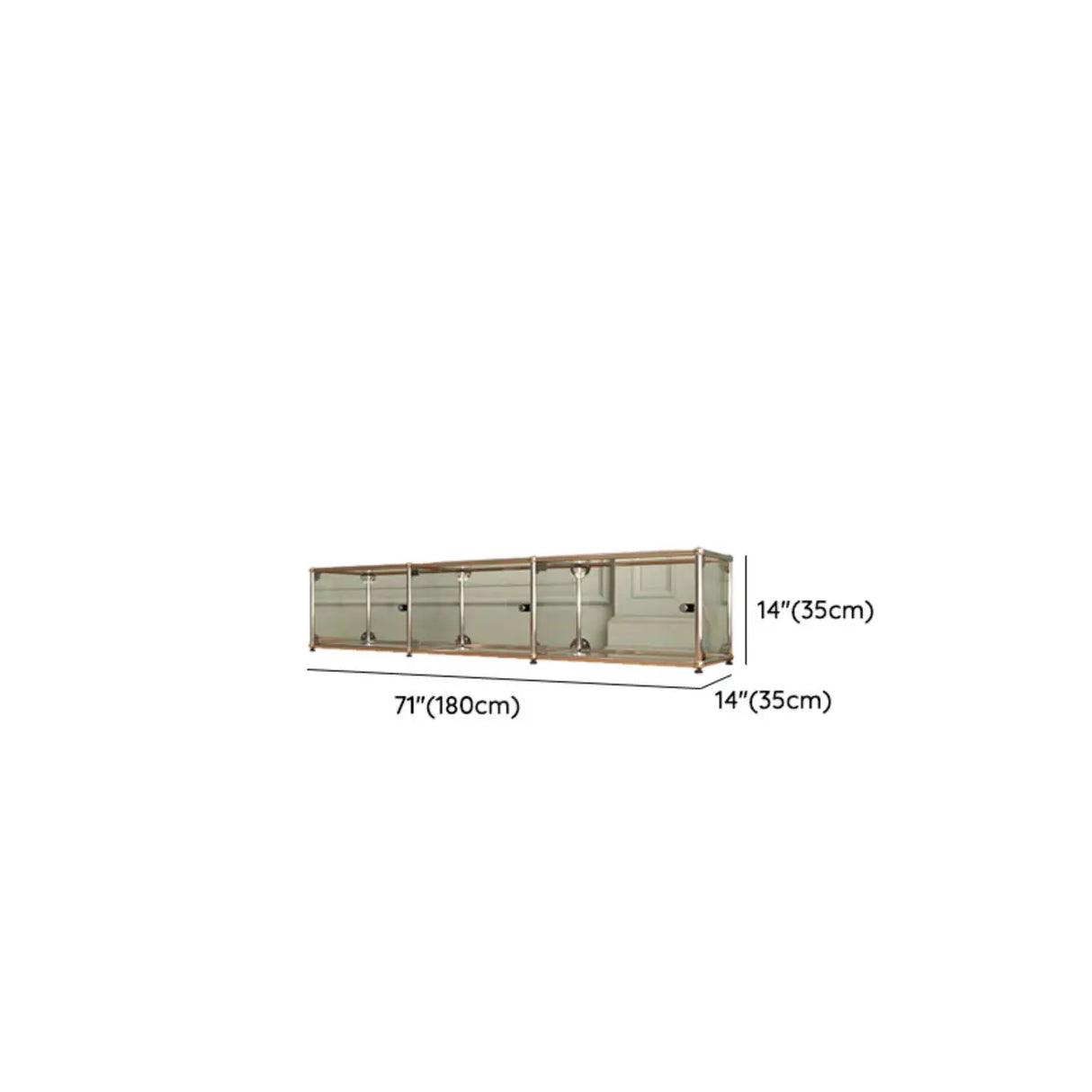 Creative Stainless Steel White Glass Display Cabinet Image - 42