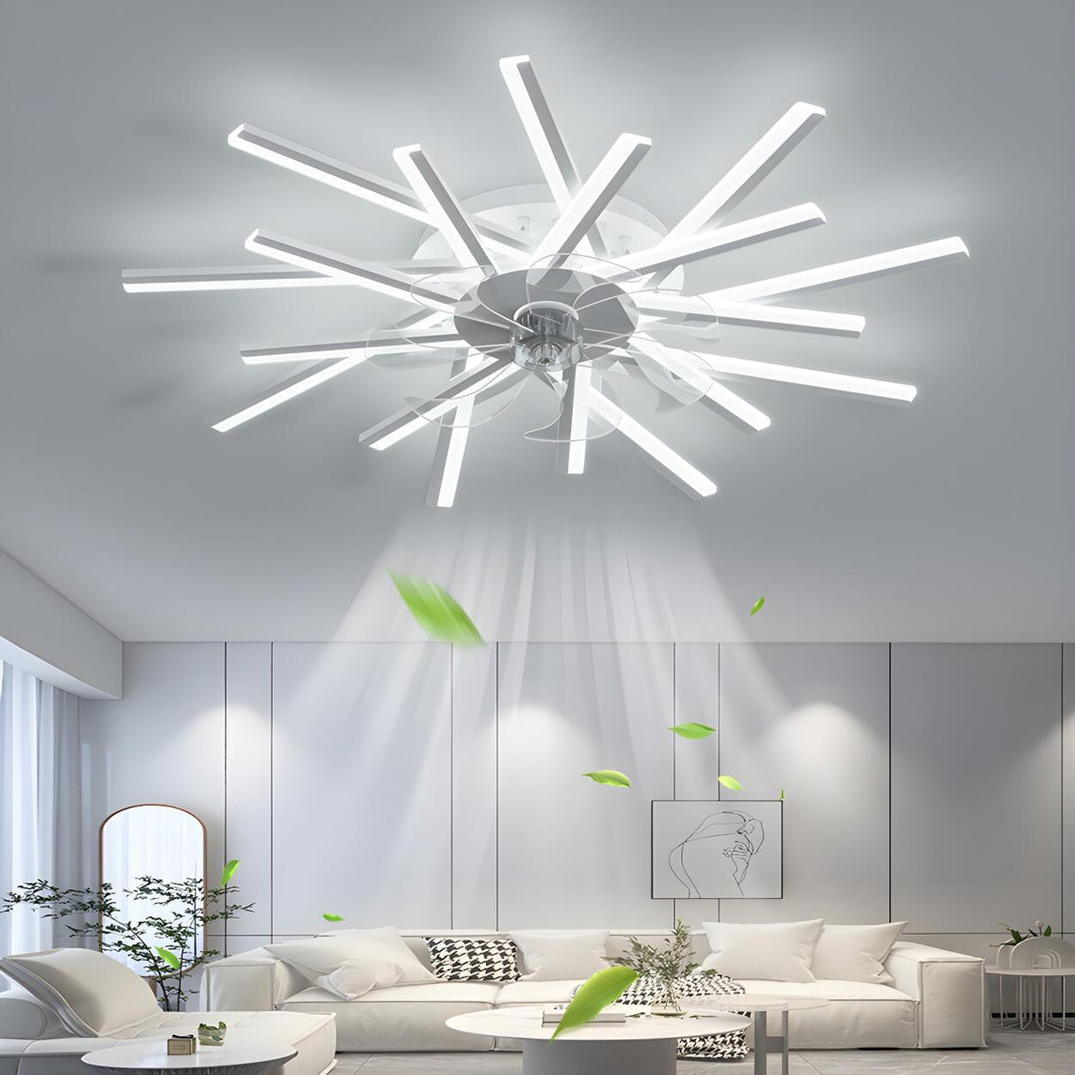 Creative Starburst Multi-Light Ceiling Fan with Lights Image - 1