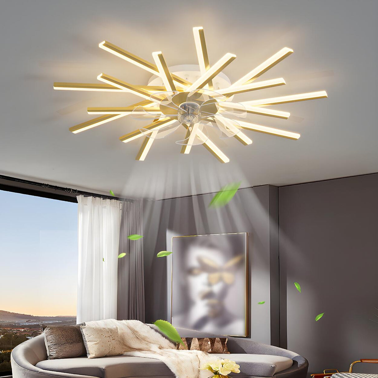 Creative Starburst Multi-Light Ceiling Fan with Lights Image - 19