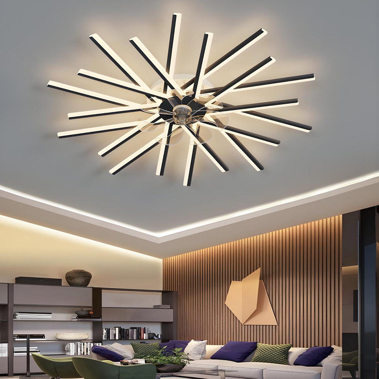 Creative Starburst Multi-Light Ceiling Fan with Lights Image - 4