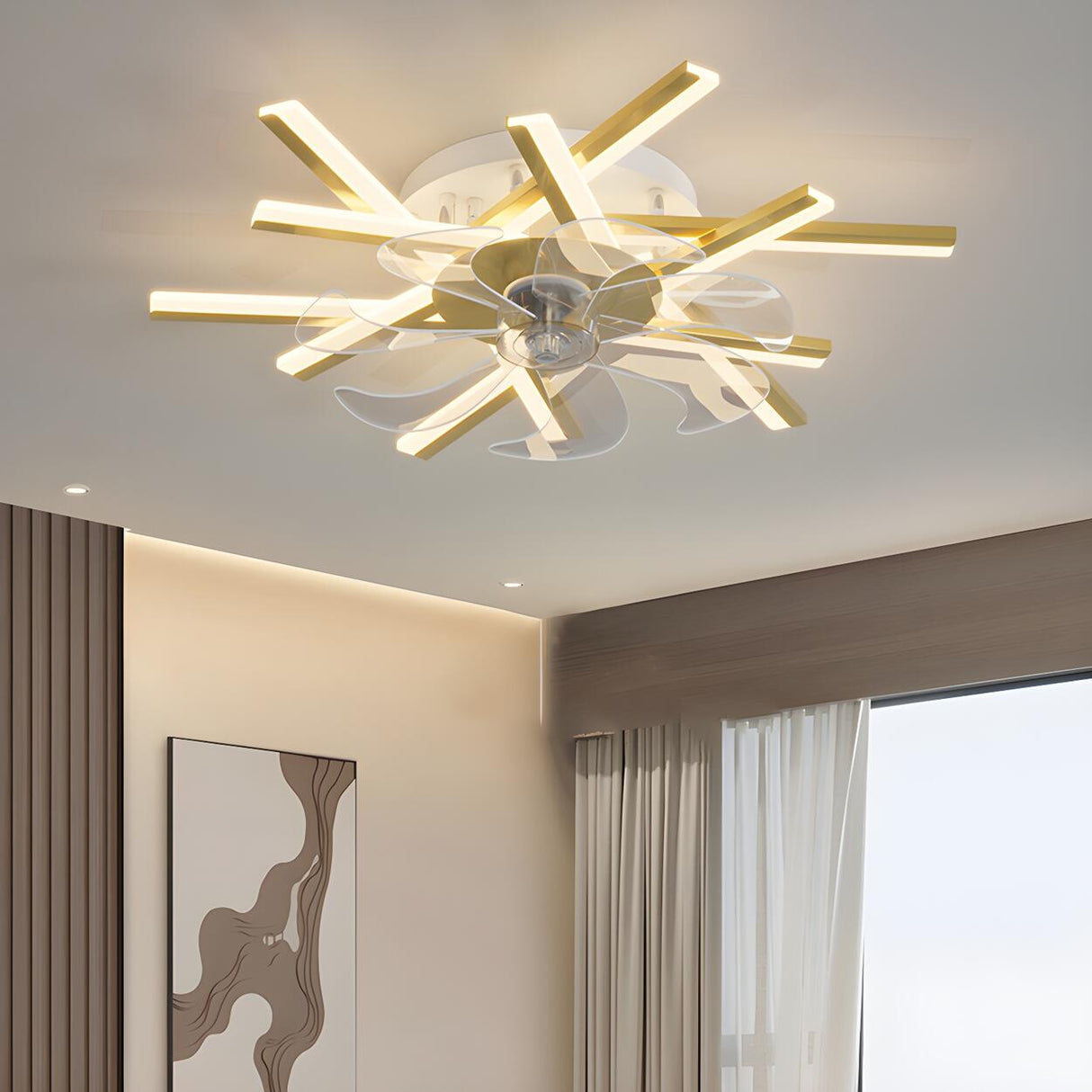 Creative Starburst Multi-Light Ceiling Fan with Lights Image - 7