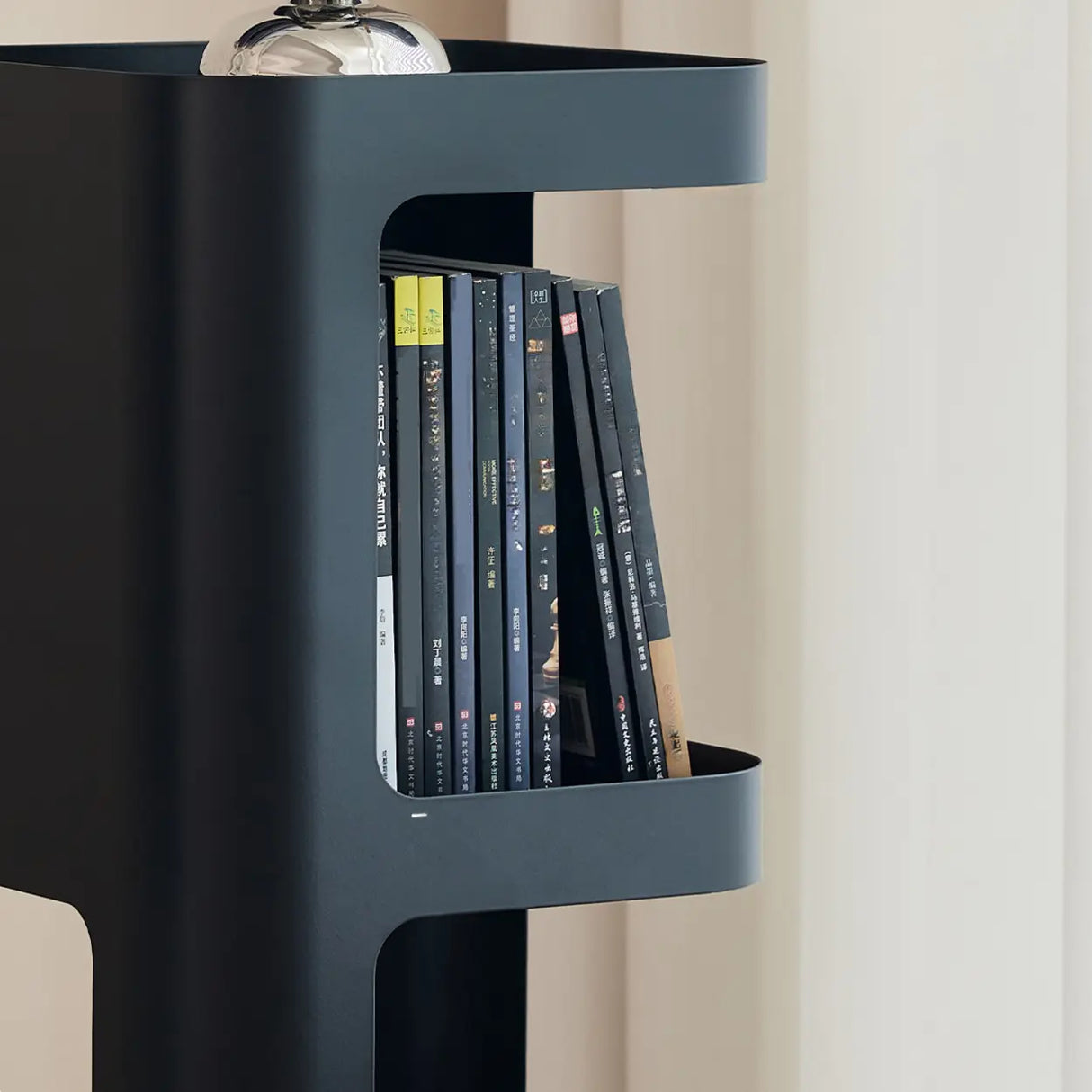 Creative Tower Open Chain Metal Storage Bookcase Black Image - 18