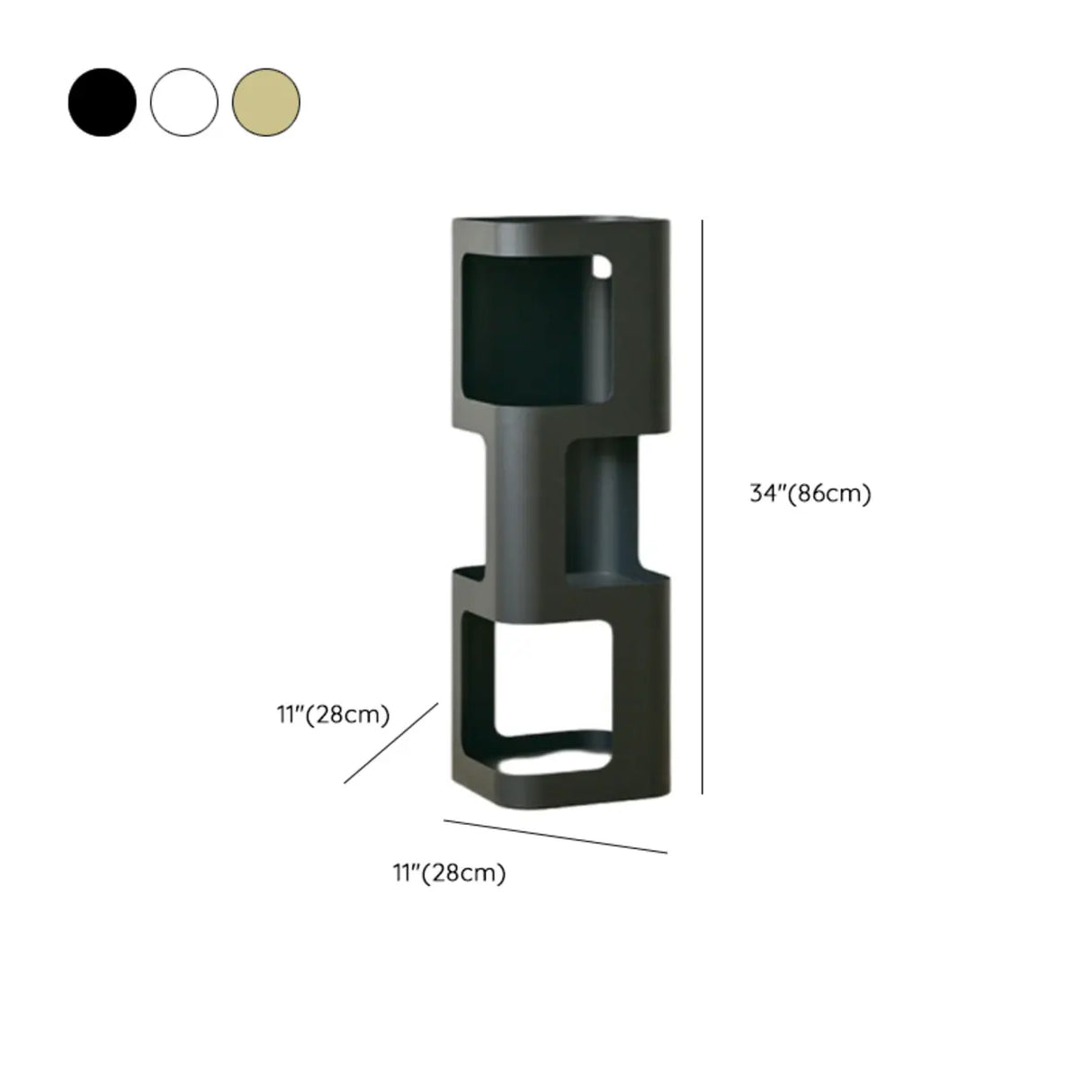 Creative Tower Open Chain Metal Storage Bookcase Black Image - 21