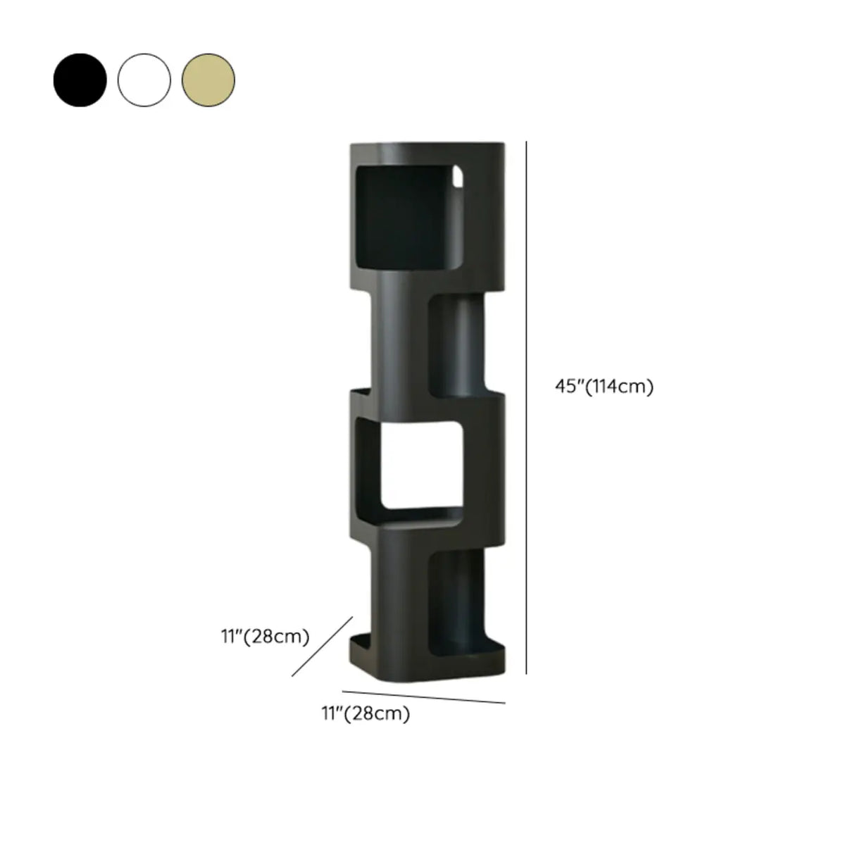 Creative Tower Open Chain Metal Storage Bookcase Black Image - 22