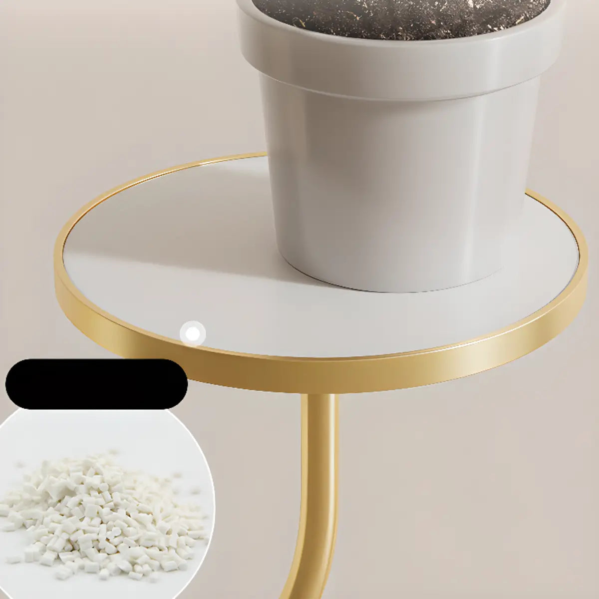 Creative U-Shaped 2 Tray Metal Floor Plant Stand White Image - 6