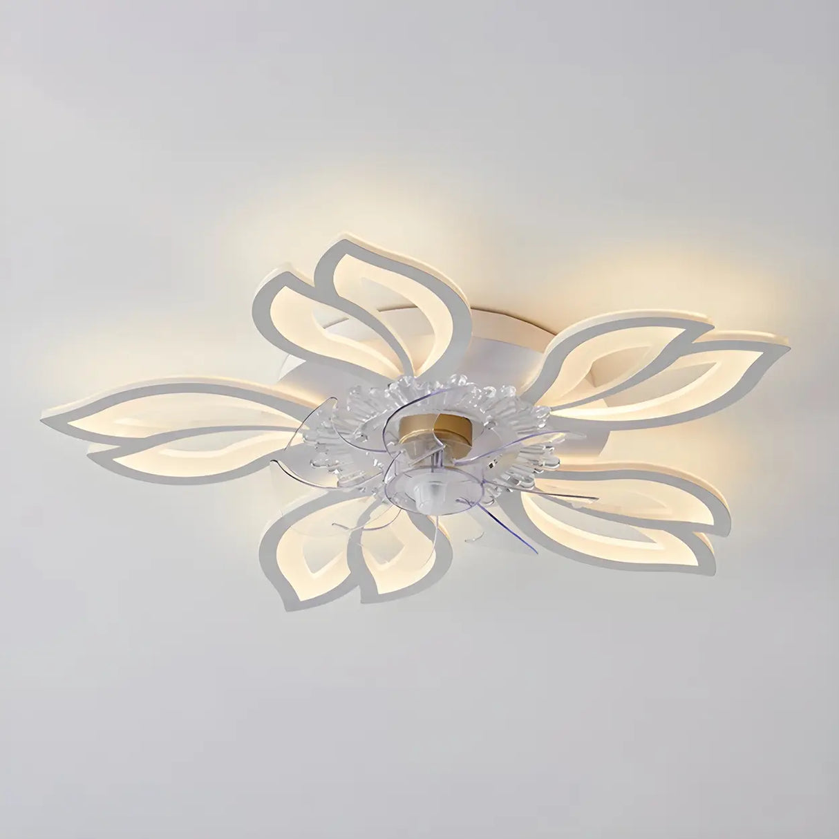 Creative White Branch Flush Ceiling Fan with Lights Image - 10