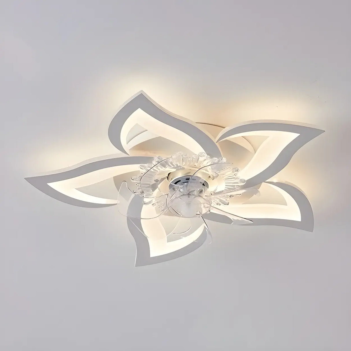 Creative White Branch Flush Ceiling Fan with Lights Image - 11