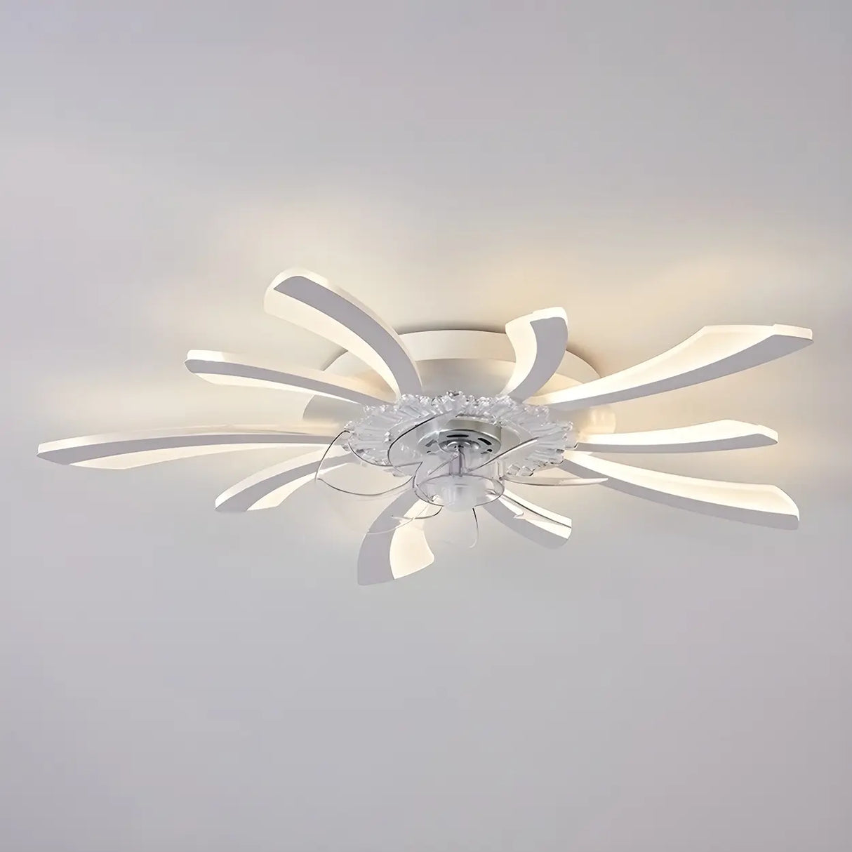 Creative White Branch Flush Ceiling Fan with Lights Image - 12