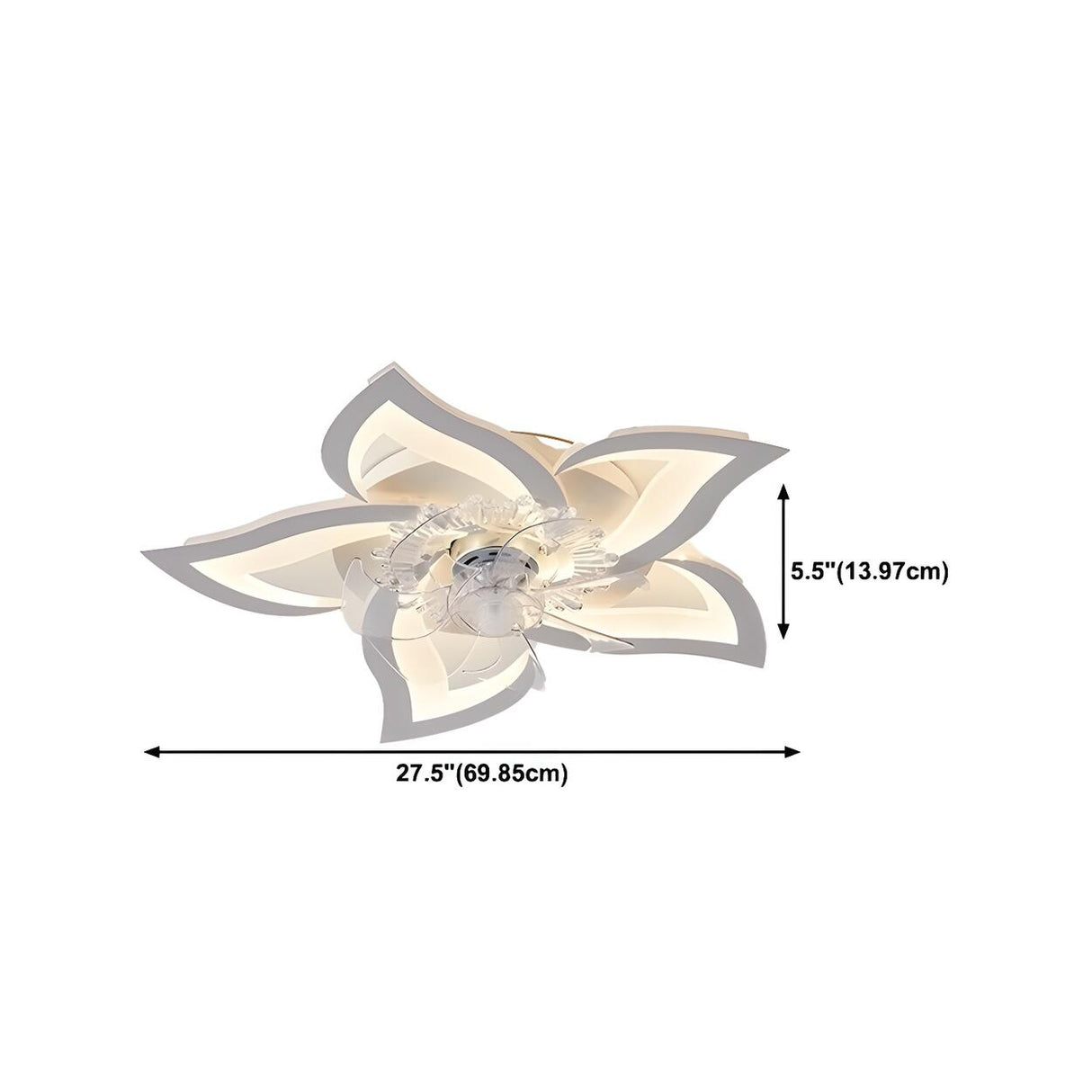 Creative White Branch Flush Ceiling Fan with Lights