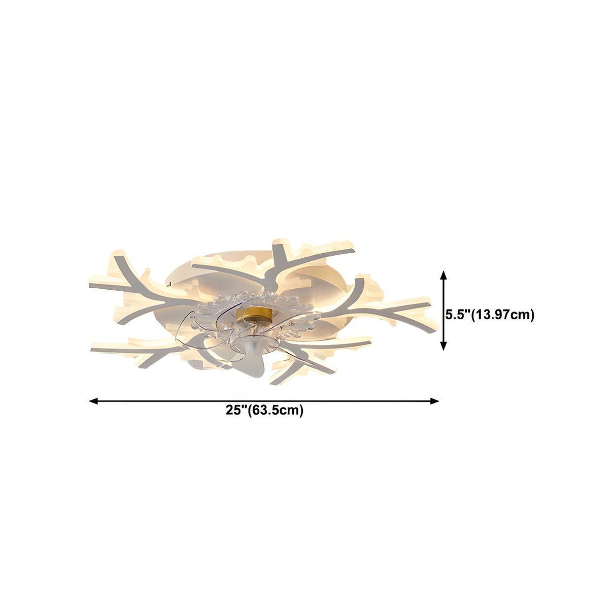 Creative White Branch Flush Ceiling Fan with Lights Image - 17